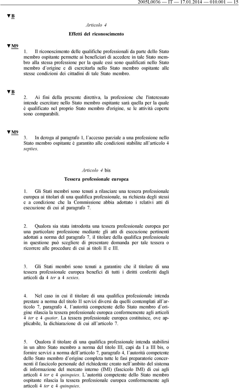 qualificati nello Stato membro d origine e di esercitarla nello Stato membro ospitante alle stesse condizioni dei cittadini di tale Stato membro. 2.