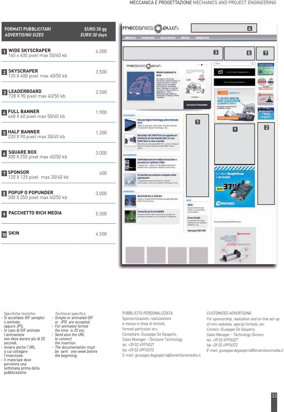 200 1 9 2 6 SQUARE BOX 300 X 250 max 40/50 kb 3.000 7 SPONSOR 120 X 125 max 30/40 kb 600 8 POPUP O POPUNDER 300 X 250 max 40/50 kb 3.000 9 9 PACCHETTO RICH MEDIA 5.000 10 SKIN 4.