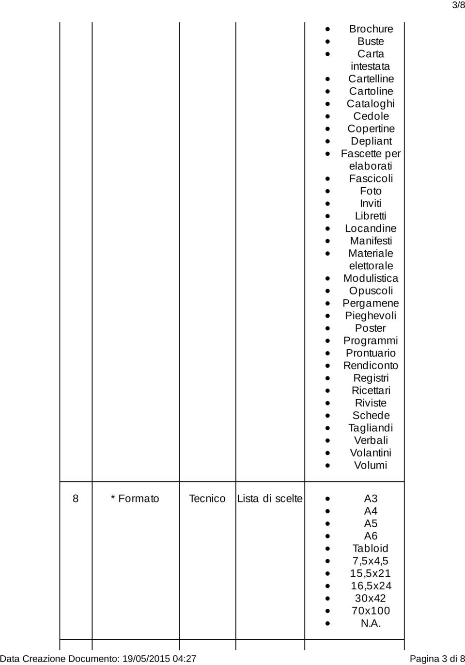 Programmi Prontuario Rendiconto Registri Ricettari Riviste Schede Tagliandi Verbali Volantini Volumi 8 * Formato Tecnico