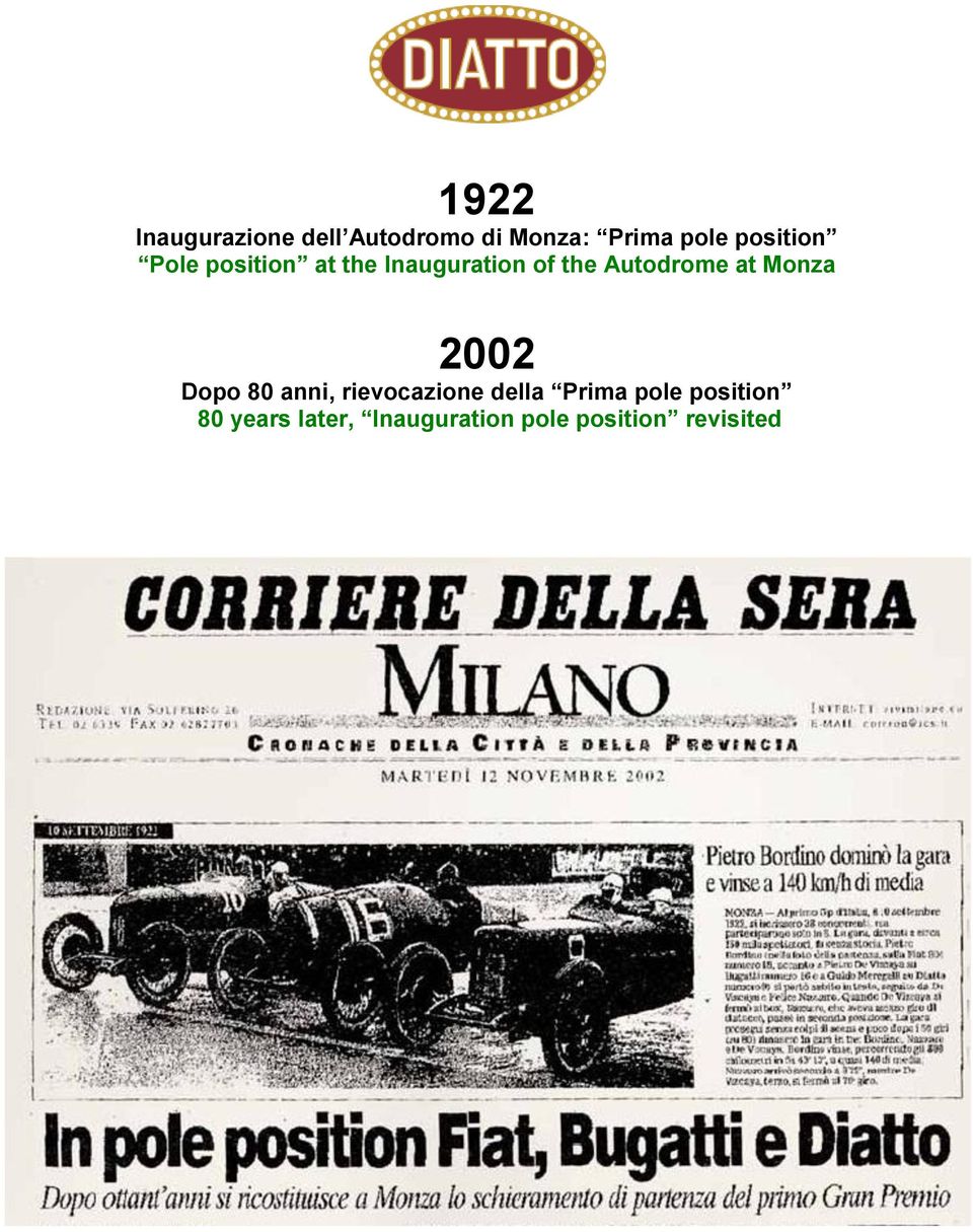 Autodrome at Monza 2002 Dopo 80 anni, rievocazione della