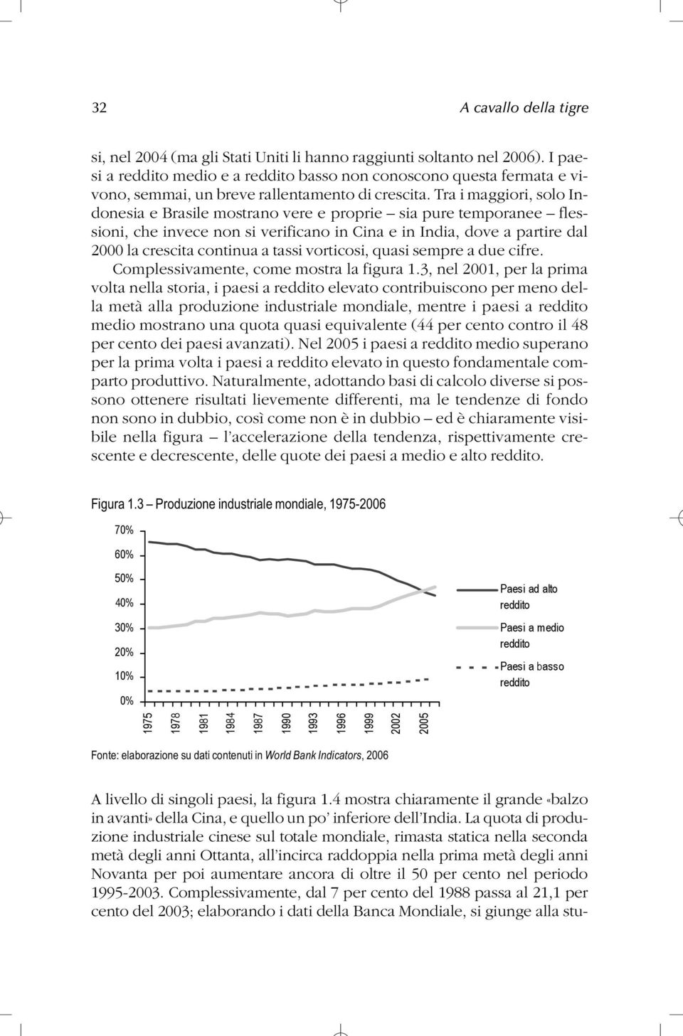 Tra i maggiori, solo Indonesia e Brasile mostrano vere e proprie sia pure temporanee flessioni, che invece non si verificano in Cina e in India, dove a partire dal 2000 la crescita continua a tassi