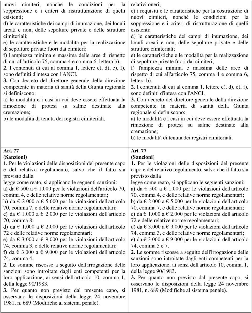 all'articolo 75, comma 4 e comma 6, lettera b). 2. I contenuti di cui al comma 1, lettere c), d), e), f), sono definiti d'intesa con l'anci. 3.