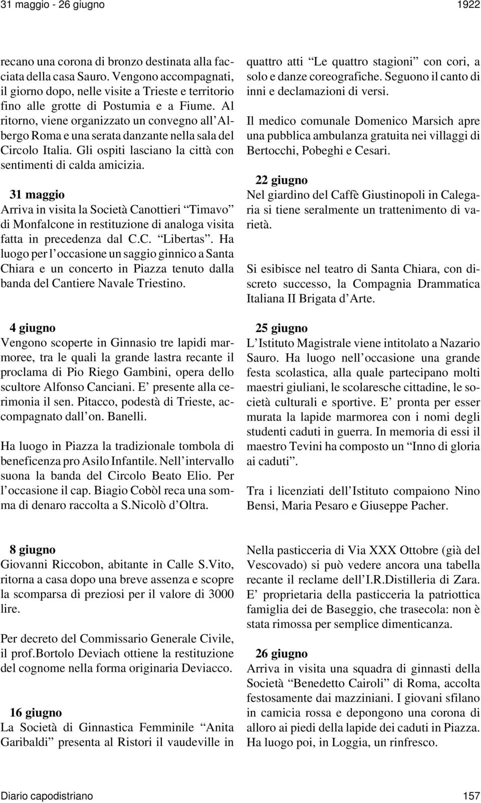 Al ritorno, viene organizzato un convegno all Albergo Roma e una serata danzante nella sala del Circolo Italia. Gli ospiti lasciano la città con sentimenti di calda amicizia.