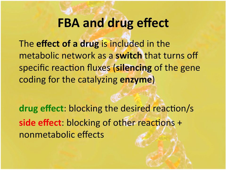 the gene coding for the catalyzing enzyme) drug effect: blocking the