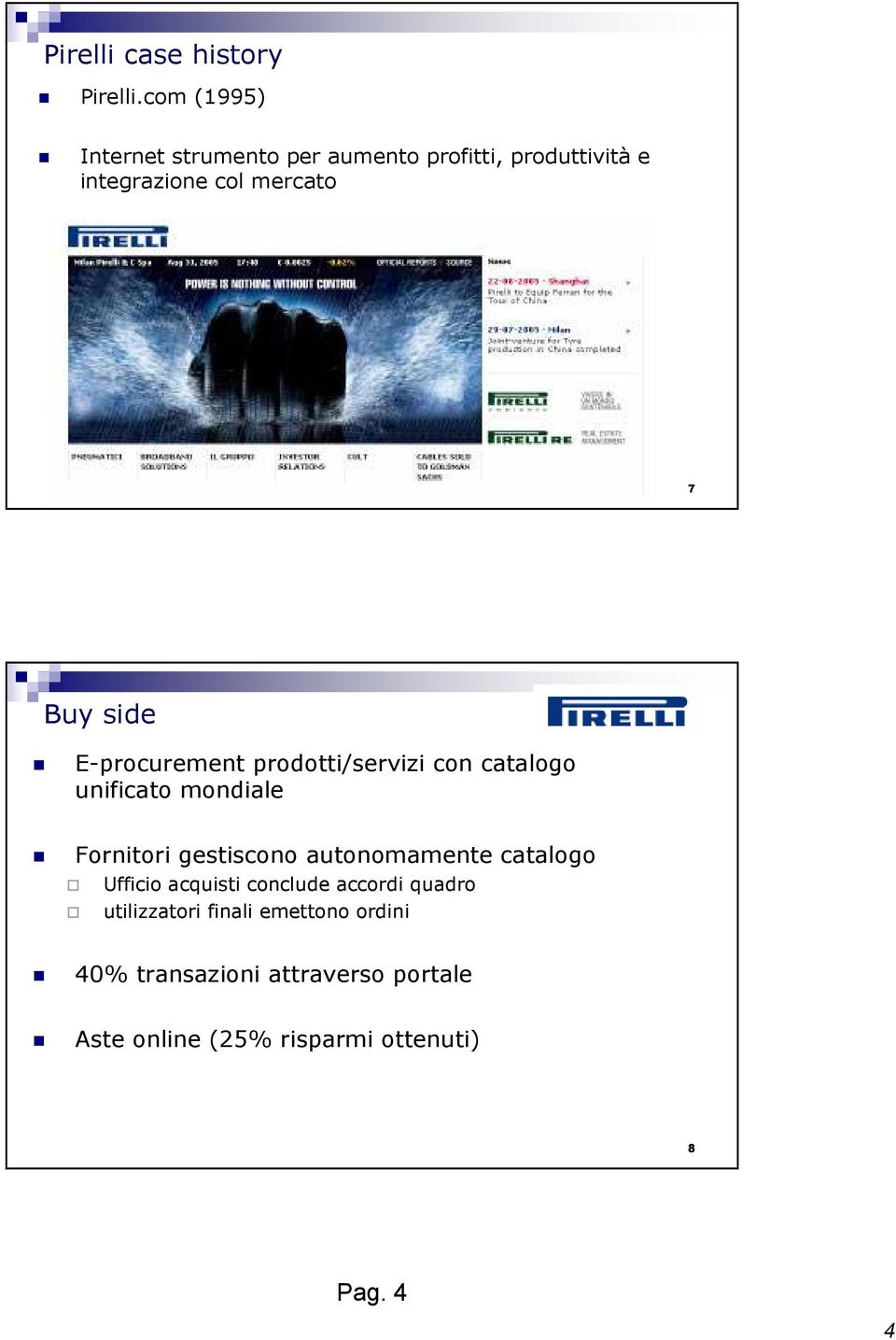 side E-procurement prodotti/servizi con catalogo unificato mondiale Fornitori gestiscono