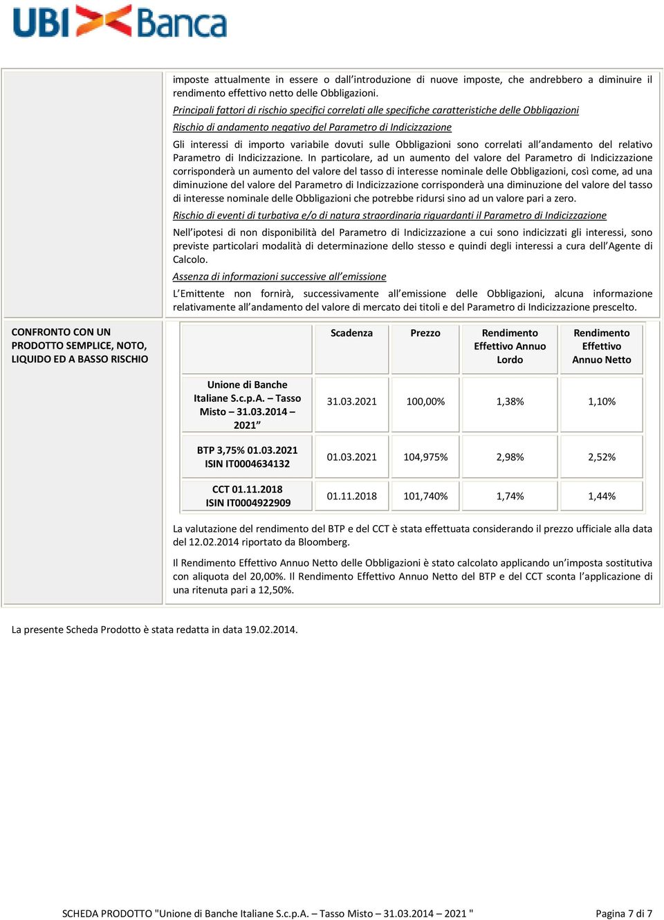 dovuti sulle Obbligazioni sono correlati all andamento del relativo Parametro di Indicizzazione.