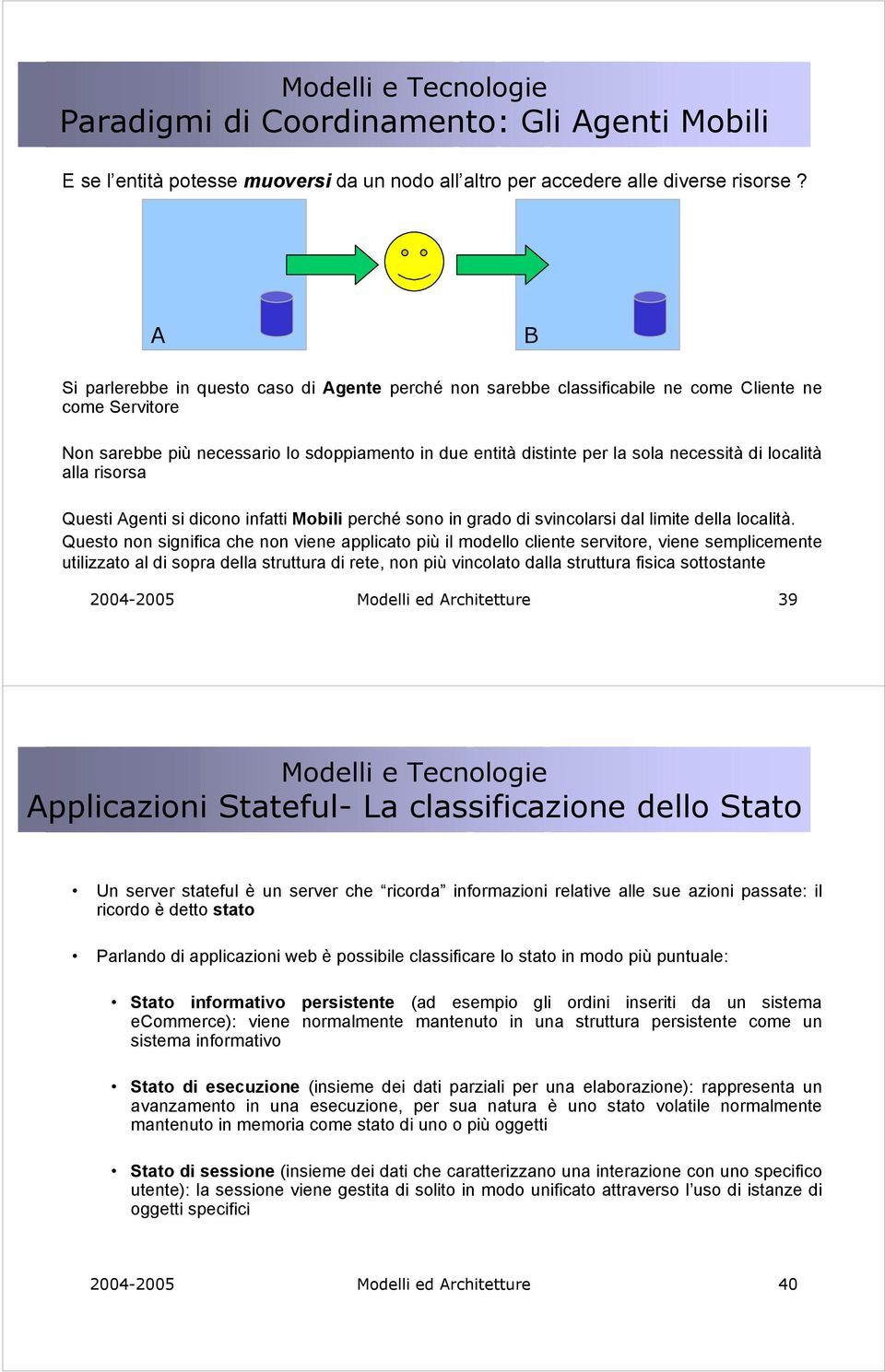 di località alla risorsa Questi Agenti si dicono infatti Mobili perché sono in grado di svincolarsi dal limite della località.