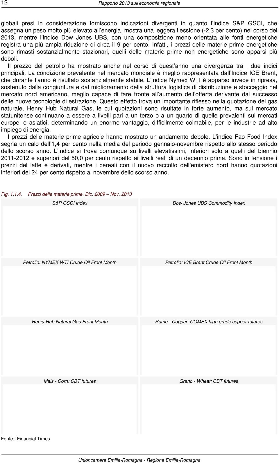 cento. Infatti, i prezzi delle materie prime energetiche sono rimasti sostanzialmente stazionari, quelli delle materie prime non energetiche sono apparsi più deboli.