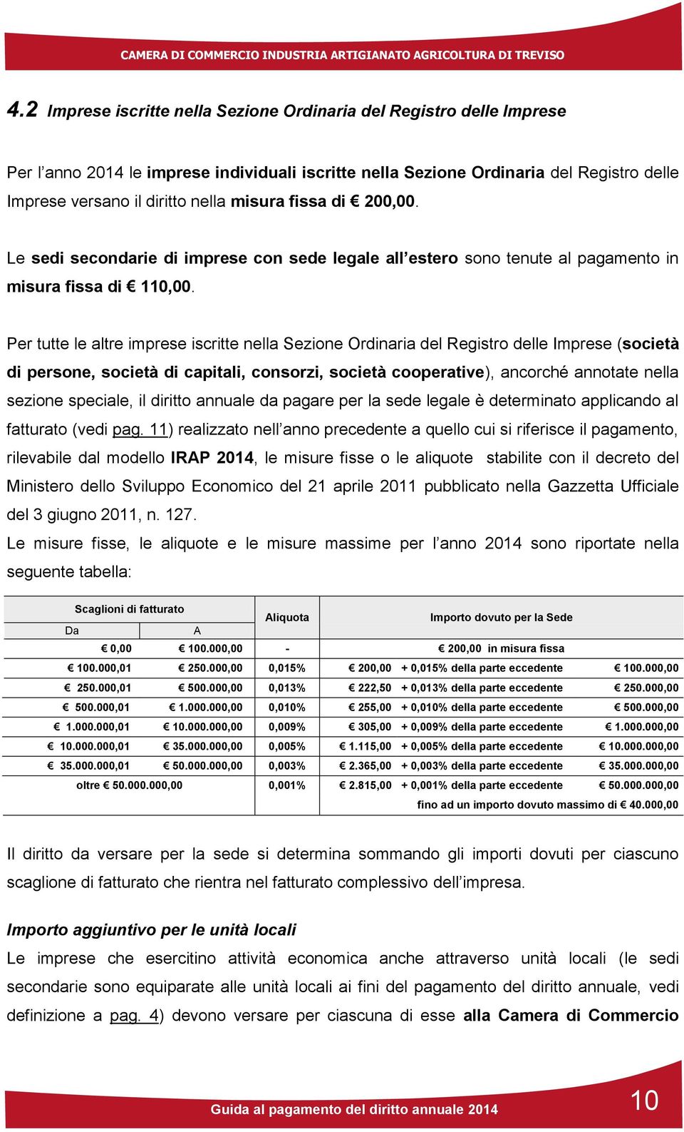 Per tutte le altre imprese iscritte nella Sezione Ordinaria del Registro delle Imprese (società di persone, società di capitali, consorzi, società cooperative), ancorché annotate nella sezione