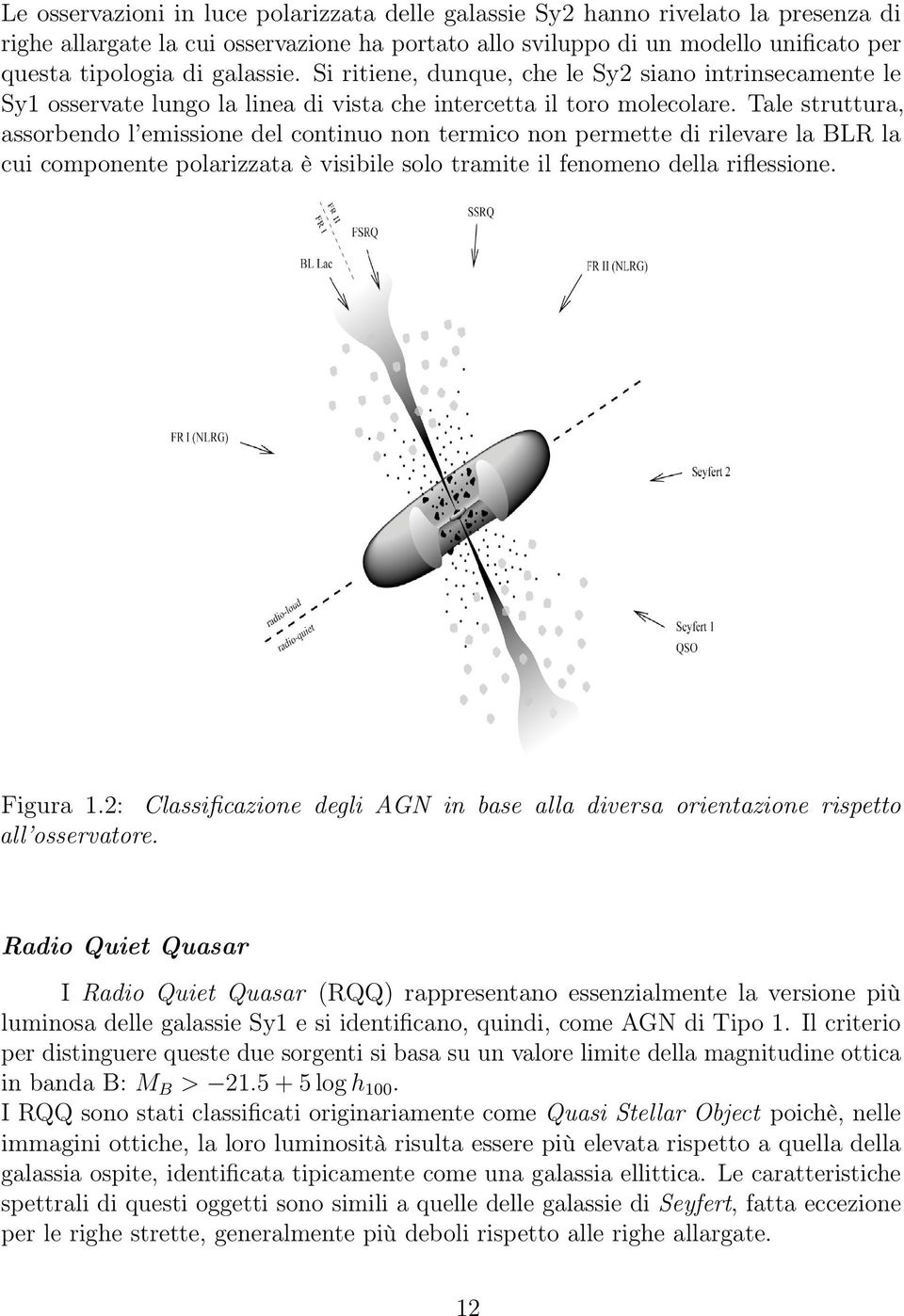 Tale struttura, assorbendo l emissione del continuo non termico non permette di rilevare la BLR la cui componente polarizzata è visibile solo tramite il fenomeno della riflessione. Figura 1.