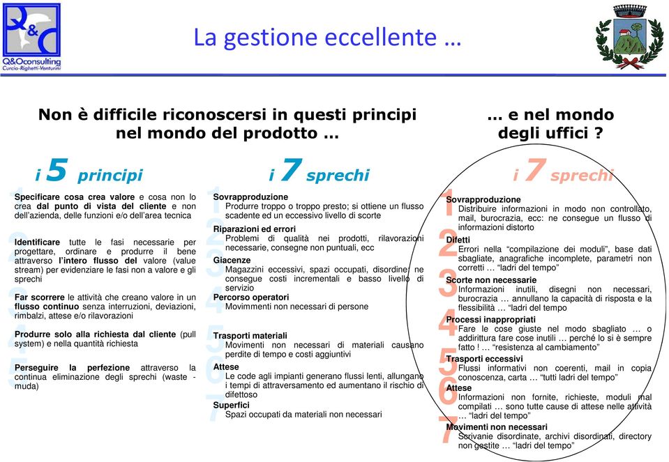 fasi necessarie per progettare, ordinare e produrre il bene attraverso l intero flusso del valore (value stream) per evidenziare le fasi non a valore e gli sprechi 3Far scorrere le attività che