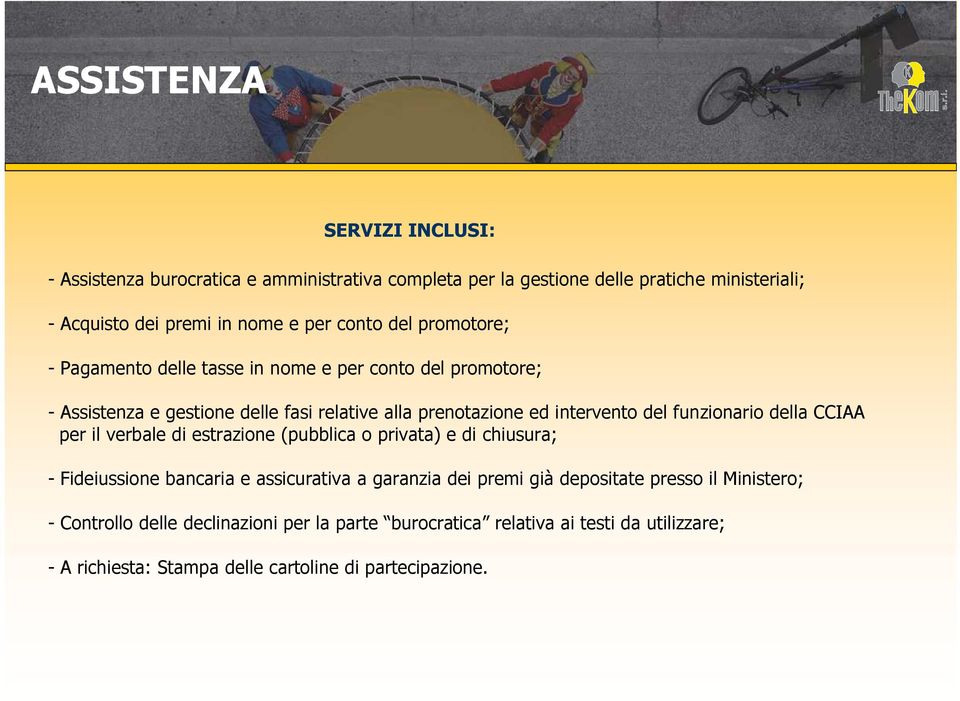 funzionario della CCIAA per il verbale di estrazione (pubblica o privata) e di chiusura; - Fideiussione bancaria e assicurativa a garanzia dei premi già