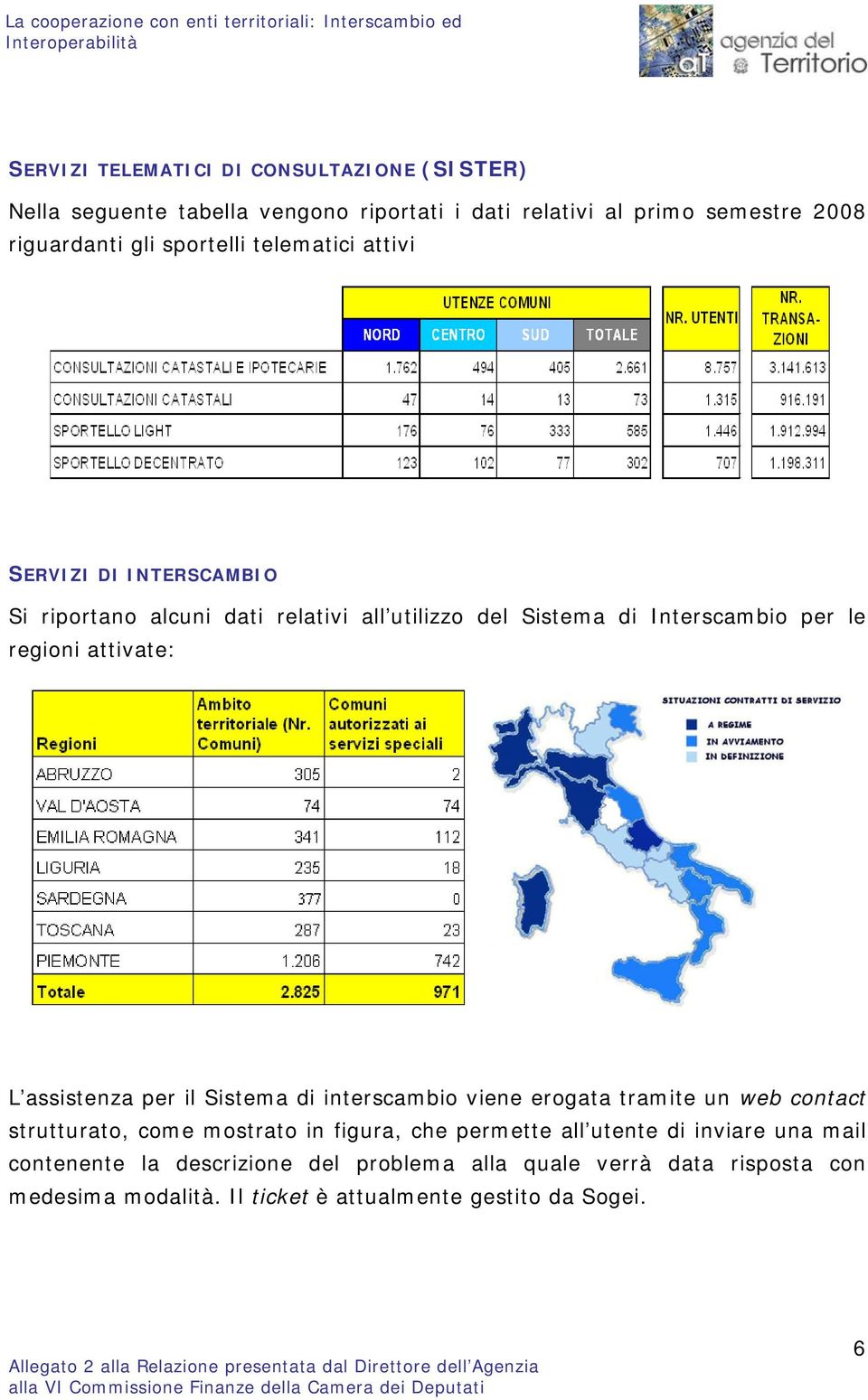 Interscambio per le regioni attivate: L assistenza per il Sistema di interscambio viene erogata tramite un web contact strutturato, come mostrato in figura, che