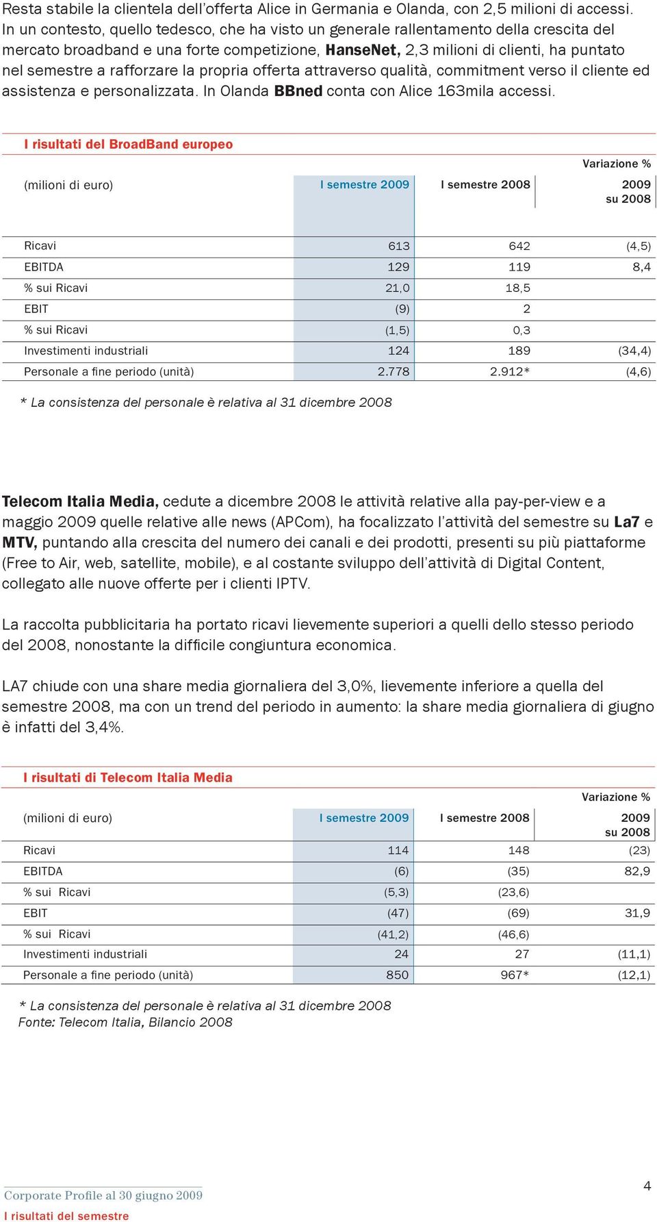 rafforzare la propria offerta attraverso qualità, commitment verso il cliente ed assistenza e personalizzata. In Olanda BBned conta con Alice 163mila accessi.