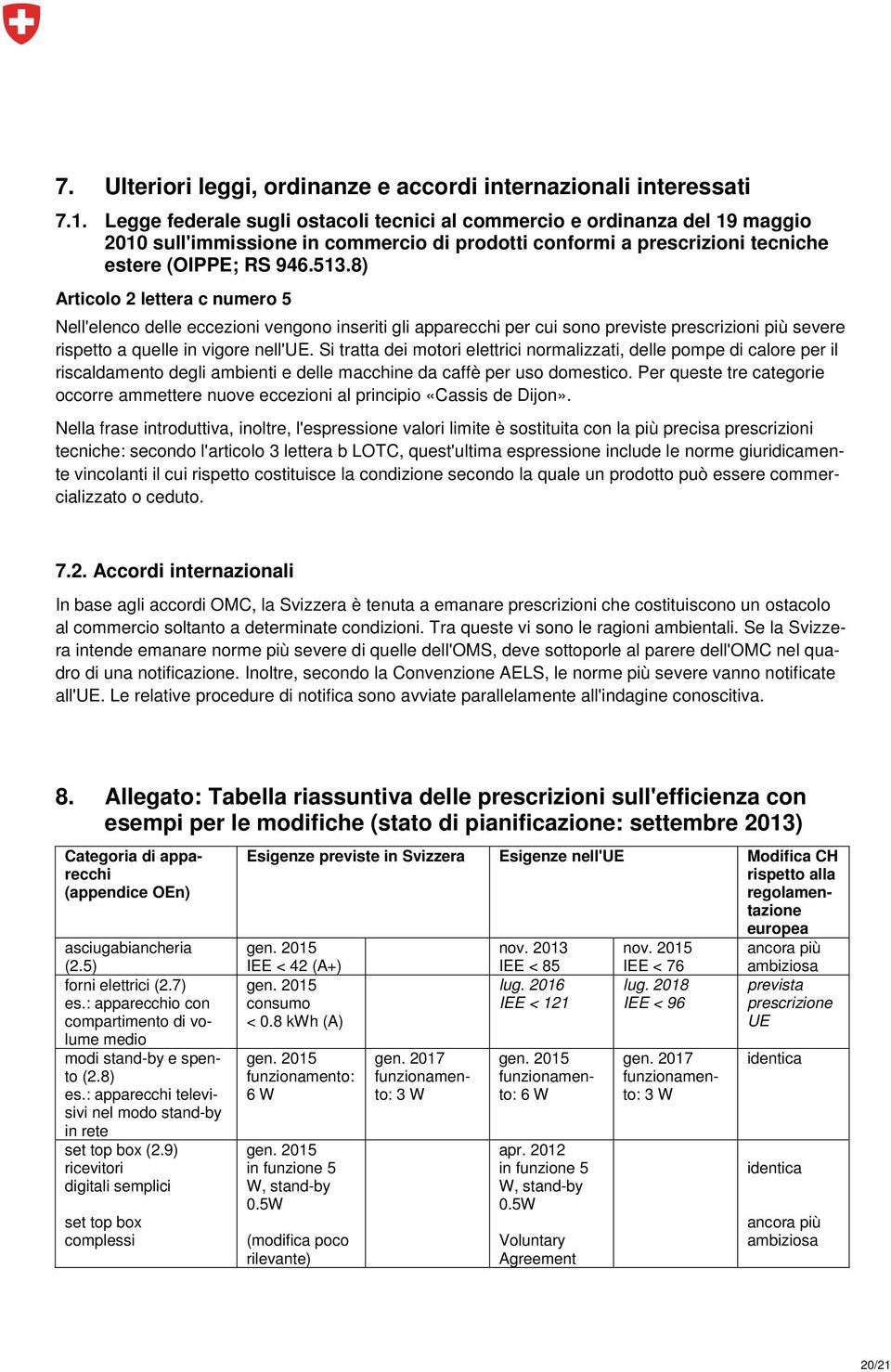 8) Articolo 2 lettera c numero 5 Nell'elenco delle eccezioni vengono inseriti gli apparecchi per cui sono previste prescrizioni più severe rispetto a quelle in vigore nell'ue.