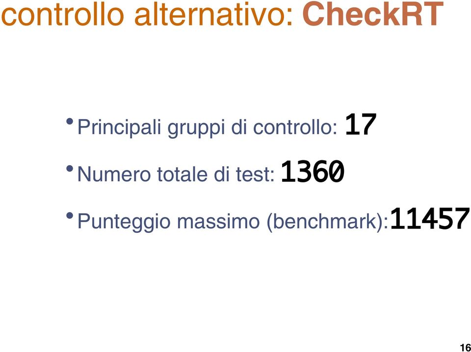 17 Numero totale di test: 1360