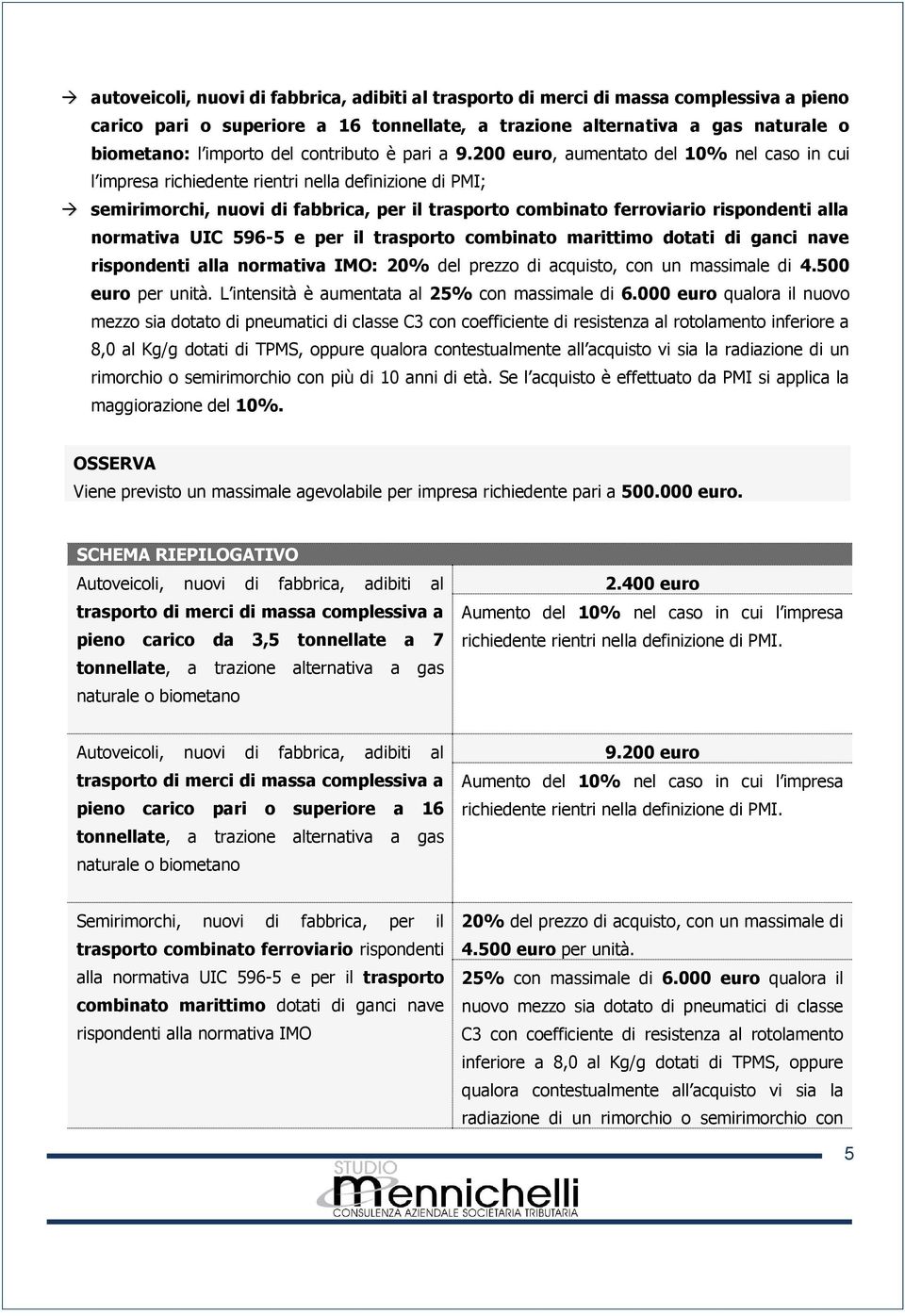 200 euro, aumentato del 10% nel caso in cui l impresa richiedente rientri nella definizione di PMI; semirimorchi, nuovi di fabbrica, per il trasporto combinato ferroviario rispondenti alla normativa