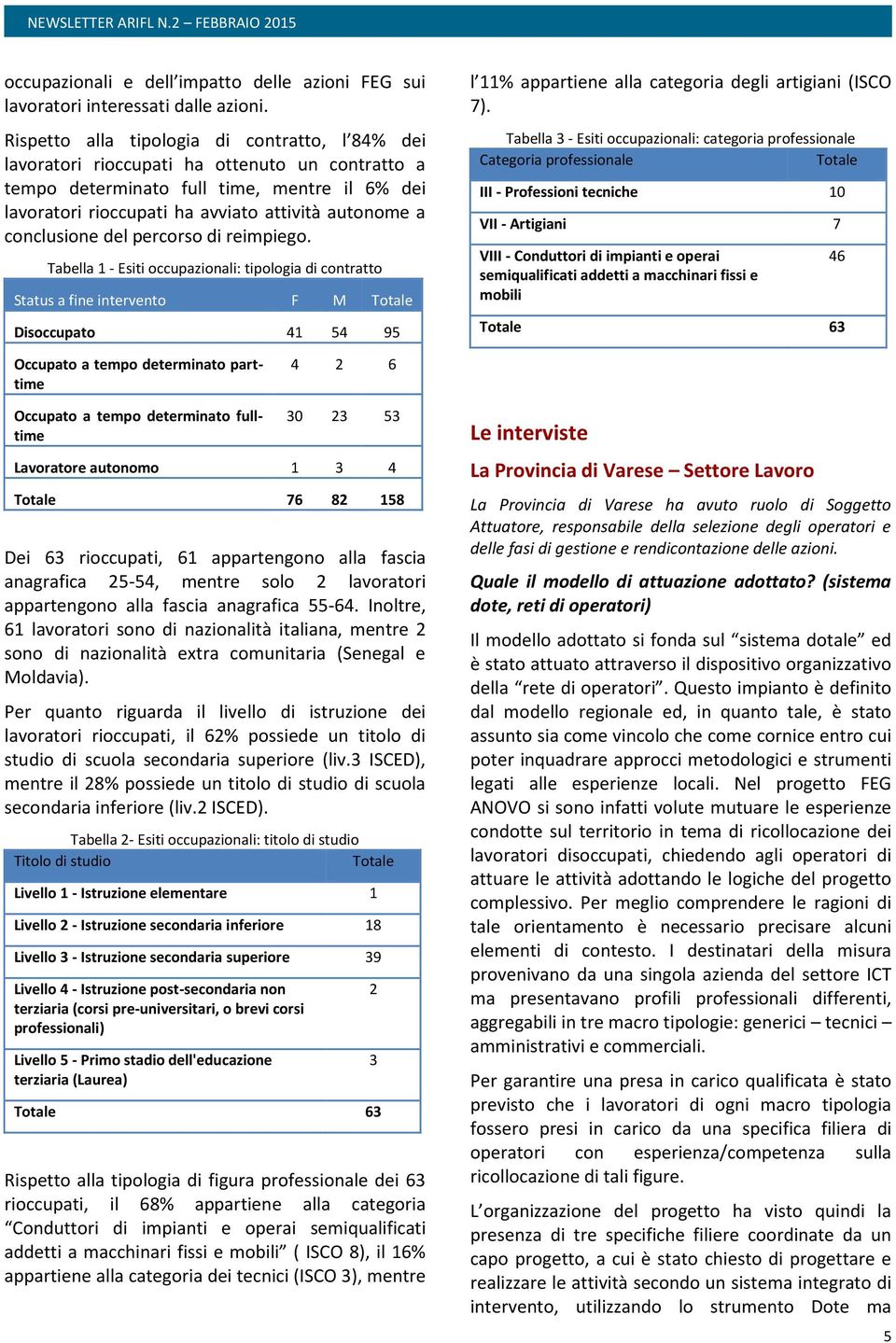 conclusione del percorso di reimpiego.