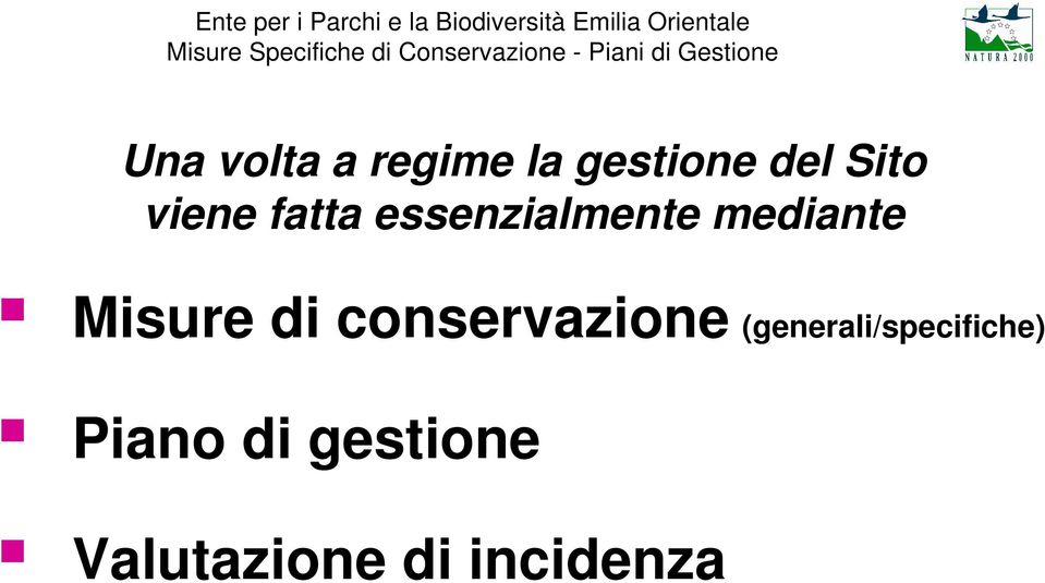 Misure di conservazione