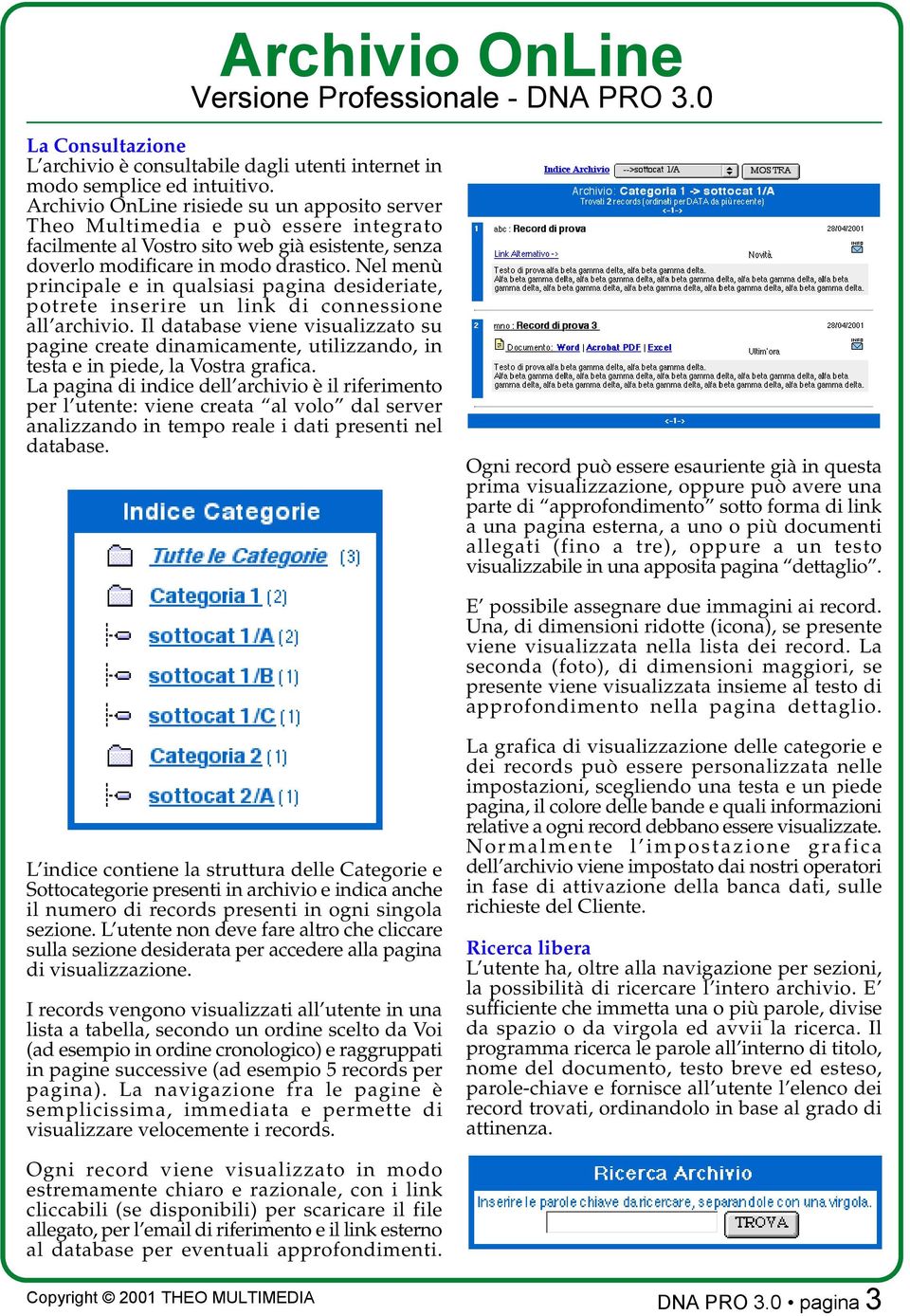 Nel menù principale e in qualsiasi pagina desideriate, potrete inserire un link di connessione all archivio.