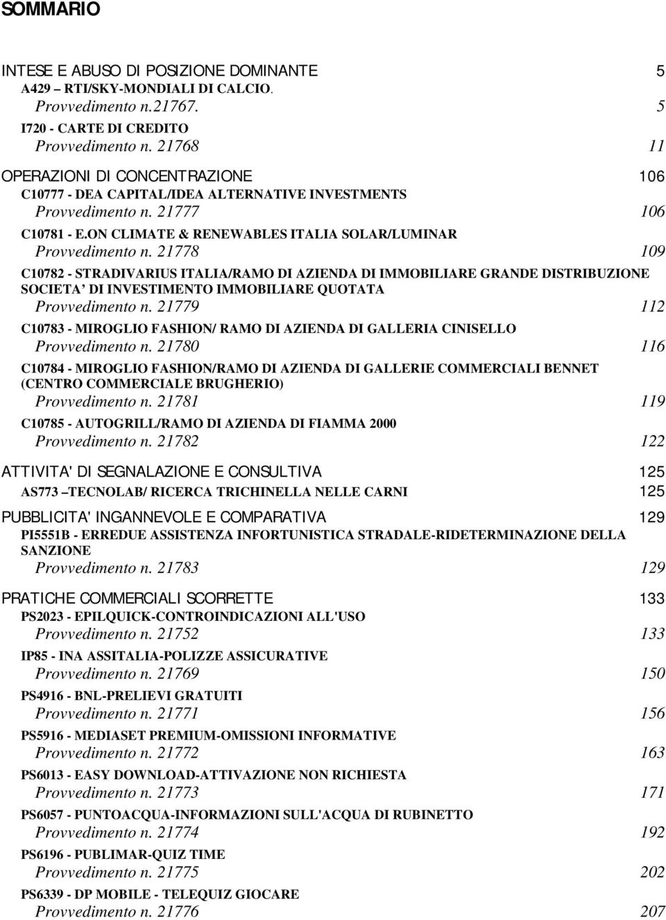 21778 109 C10782 - STRADIVARIUS ITALIA/RAMO DI AZIENDA DI IMMOBILIARE GRANDE DISTRIBUZIONE SOCIETA DI INVESTIMENTO IMMOBILIARE QUOTATA Provvedimento n.