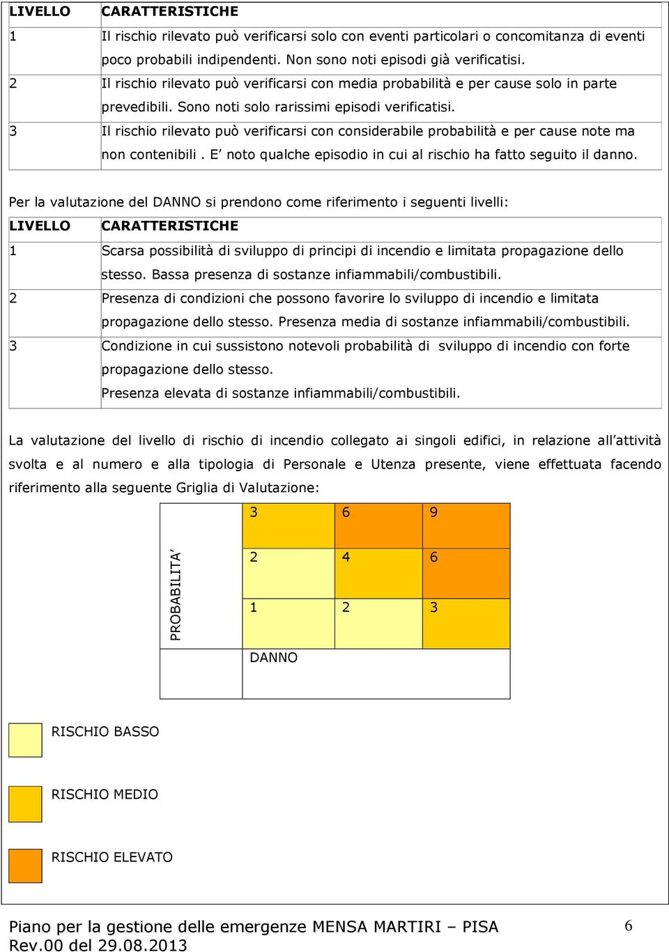 3 Il rischio rilevato può verificarsi con considerabile probabilità e per cause note ma non contenibili. E noto qualche episodio in cui al rischio ha fatto seguito il danno.