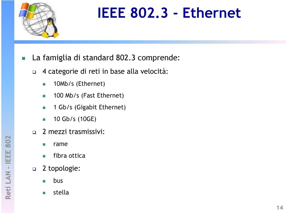 (Ethernet) 100 Mb/s (Fast Ethernet) 1 Gb/s (Gigabit Ethernet)