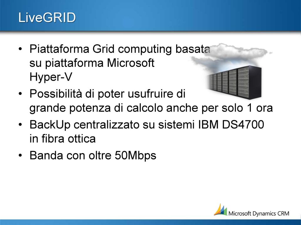 potenza di calcolo anche per solo 1 ora BackUp