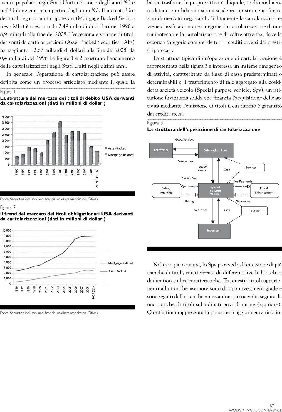 L eccezionale volume di titoli derivanti da cartolarizzazioni (Asset Backed Securities - Abs) ha raggiunto i 2,67 miliardi di dollari alla fine del 2008, da 0,4 miliardi del 1996 Le figure 1 e 2