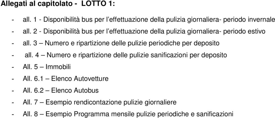 3 Numero e ripartizione delle pulizie periodiche per deposito - all.