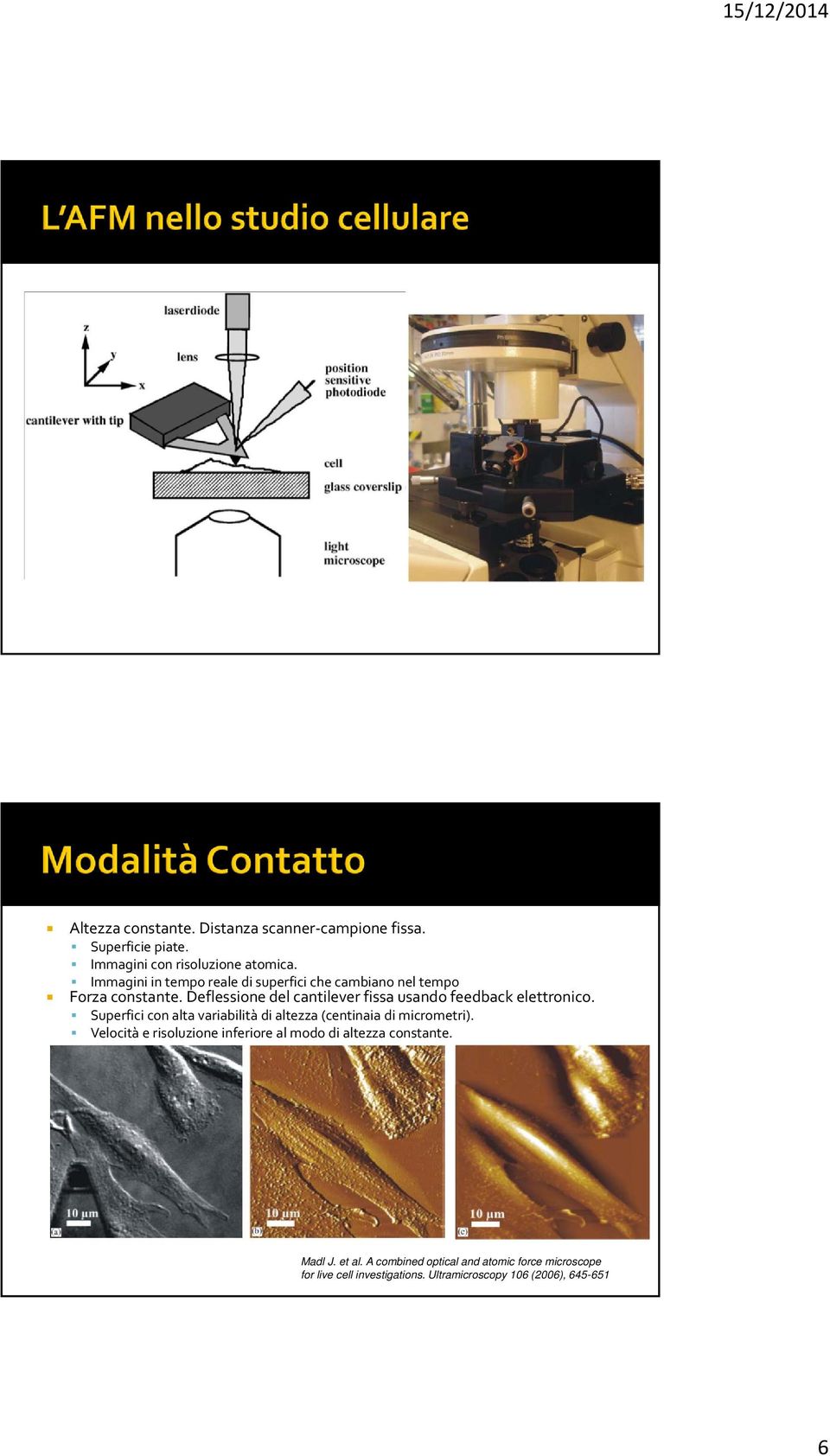 Deflessione del cantilever fissa usando feedback elettronico.