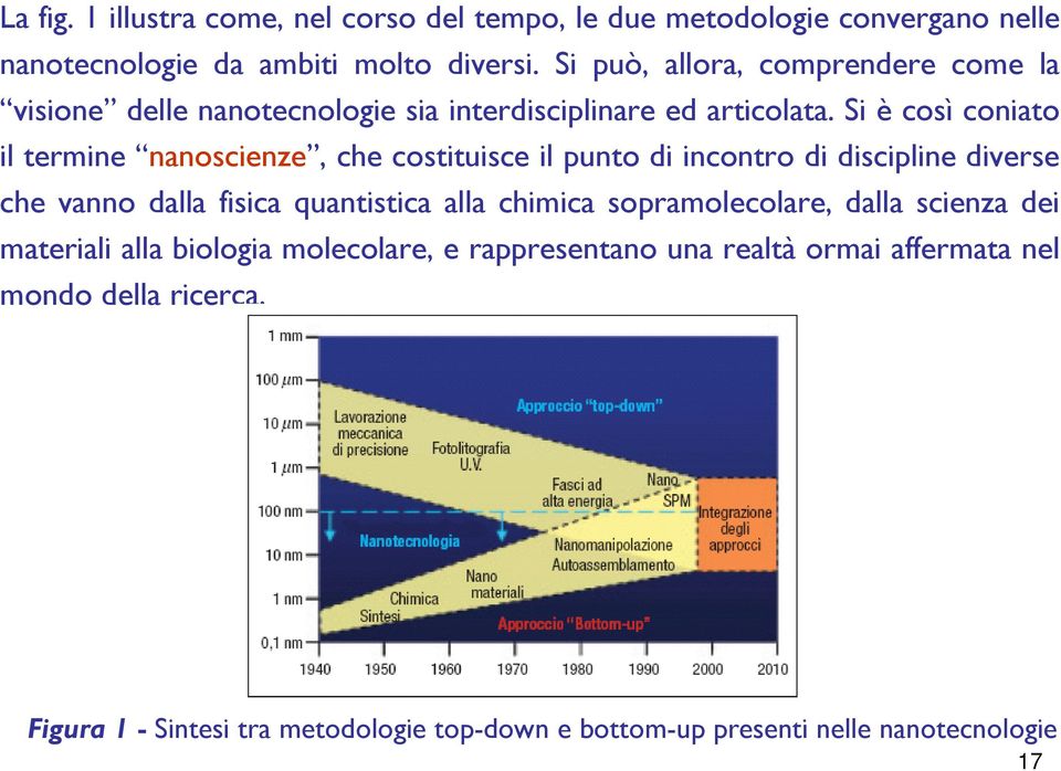 Si è così coniato il termine nanoscienze, che costituisce il punto di incontro di discipline diverse che vanno dalla fisica quantistica alla chimica