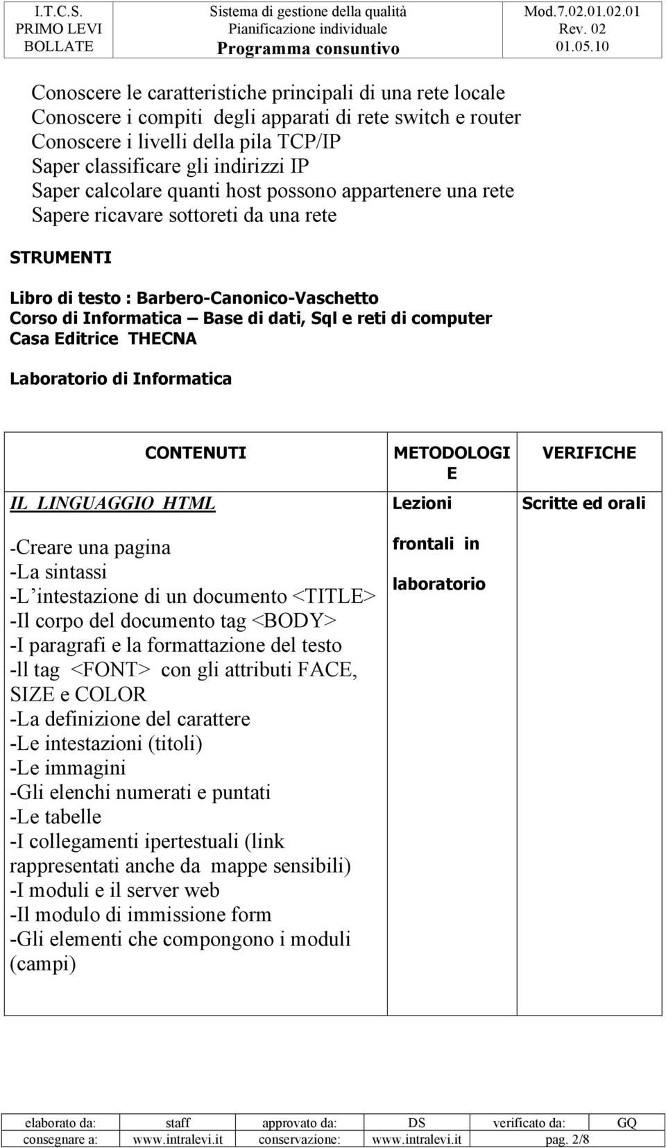 computer Casa Editrice THECNA Laboratorio di Informatica CONTENUTI IL LINGUAGGIO HTML -Creare una pagina -La sintassi -L intestazione di un documento <TITLE> -Il corpo del documento tag <BODY> -I