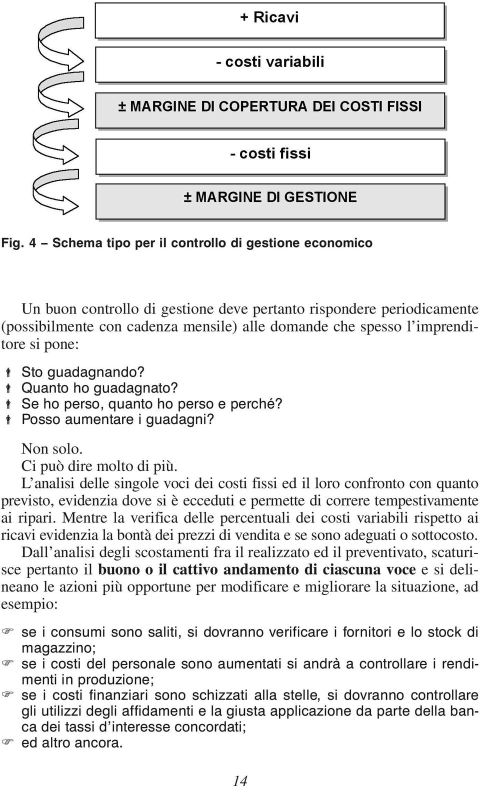 L analisi delle singole voci dei costi fissi ed il loro confronto con quanto previsto, evidenzia dove si è ecceduti e permette di correre tempestivamente ai ripari.