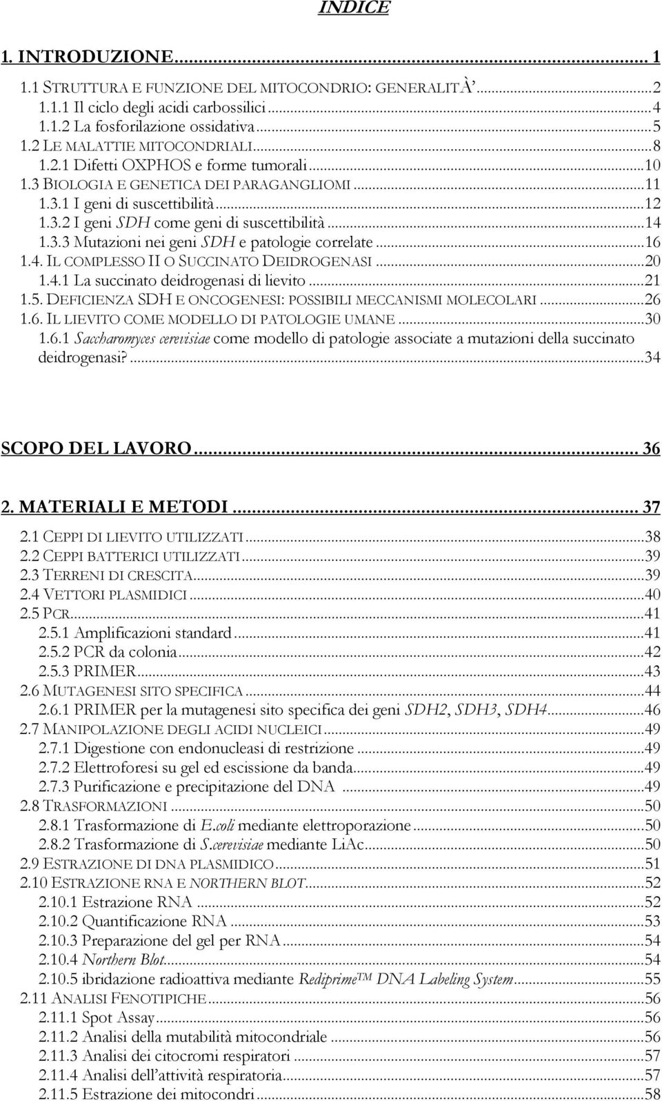 .. 14 1.3.3 Mutazioni nei geni SDH e patologie correlate... 16 1.4. IL COMPLESSO II O SUCCINATO DEIDROGENASI... 20 1.4.1 La succinato deidrogenasi di lievito... 21 1.5.