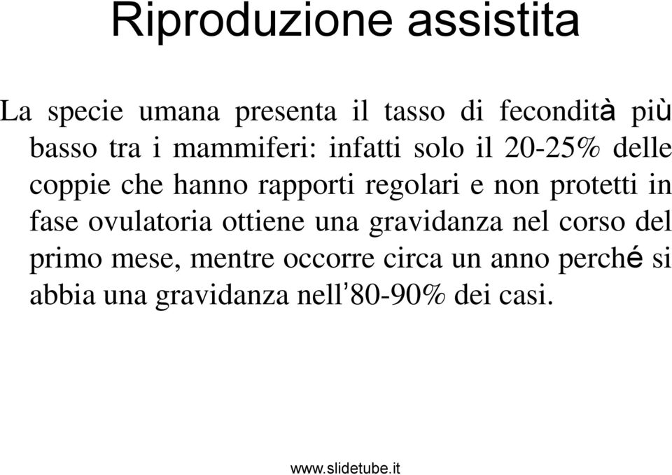 protetti in fase ovulatoria ottiene una gravidanza nel corso del primo