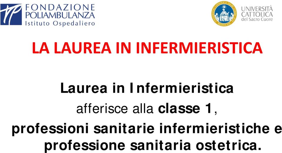 1, professioni sanitarie