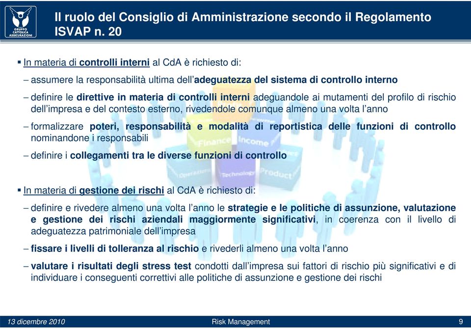 adeguandole ai mutamenti del profilo di rischio dell impresa e del contesto esterno, rivedendole comunque almeno una volta l anno formalizzare poteri, responsabilità e modalità di reportistica delle