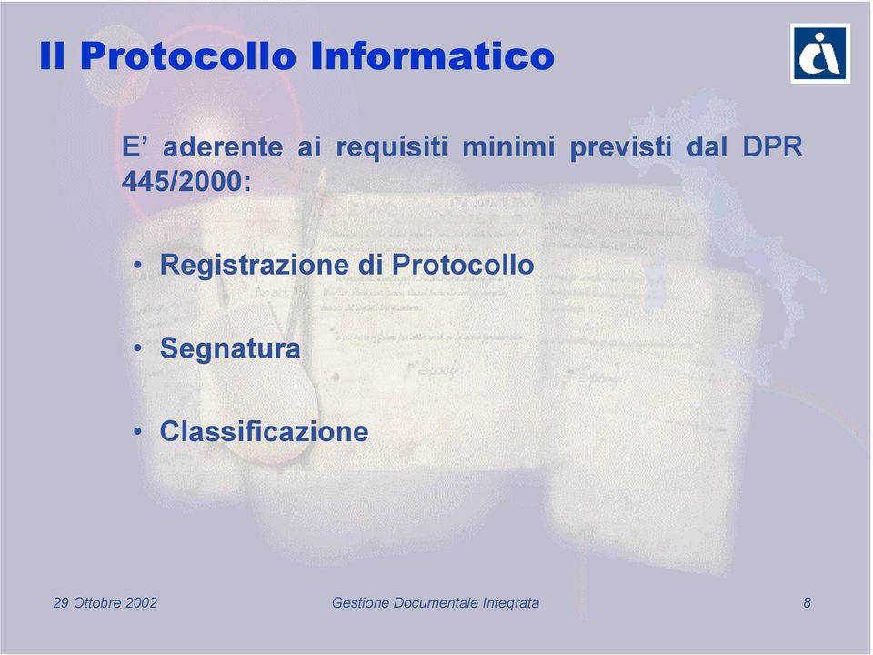 Registrazione di Protocollo Segnatura