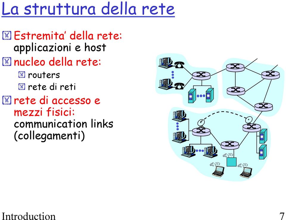 nucleo della rete:! routers! rete di reti!