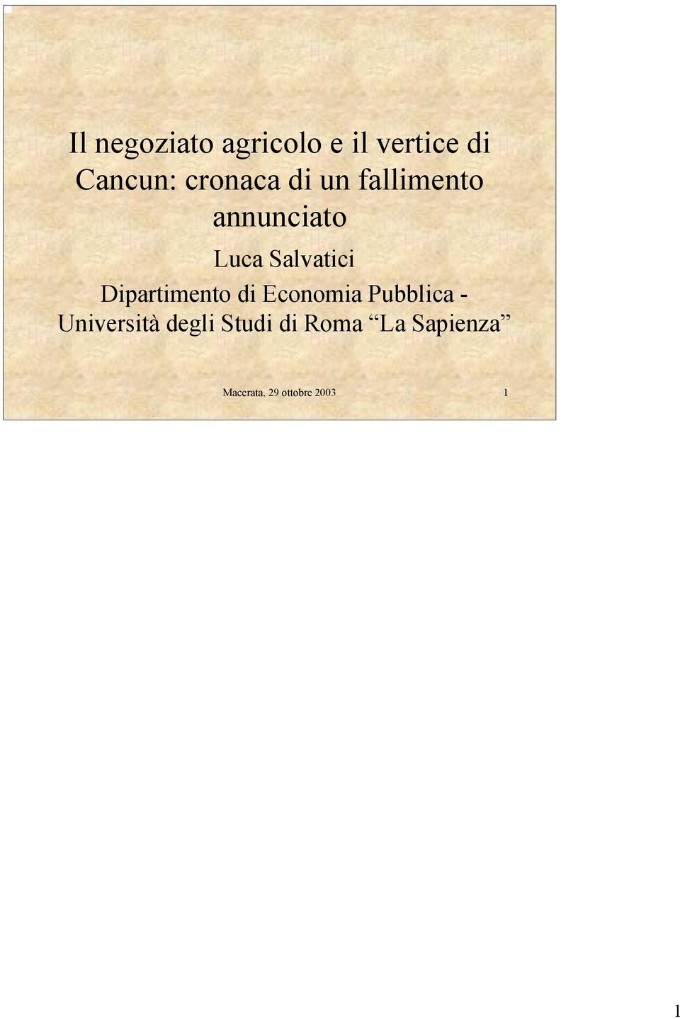 Dipartimento di Economia Pubblica - Università