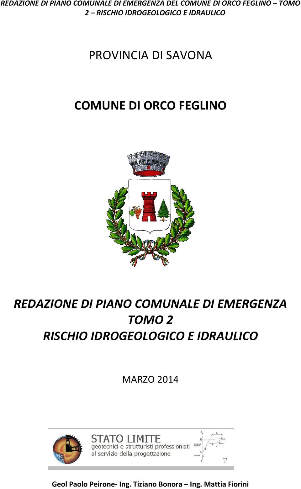 DI SAVONA COMUNE DI ORCO FEGLINO REDAZIONE DI PIANO COMUNALE