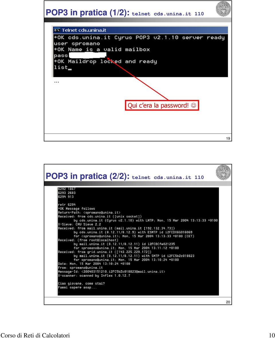 19 POP3 in pratica (2/2): telnet cds.