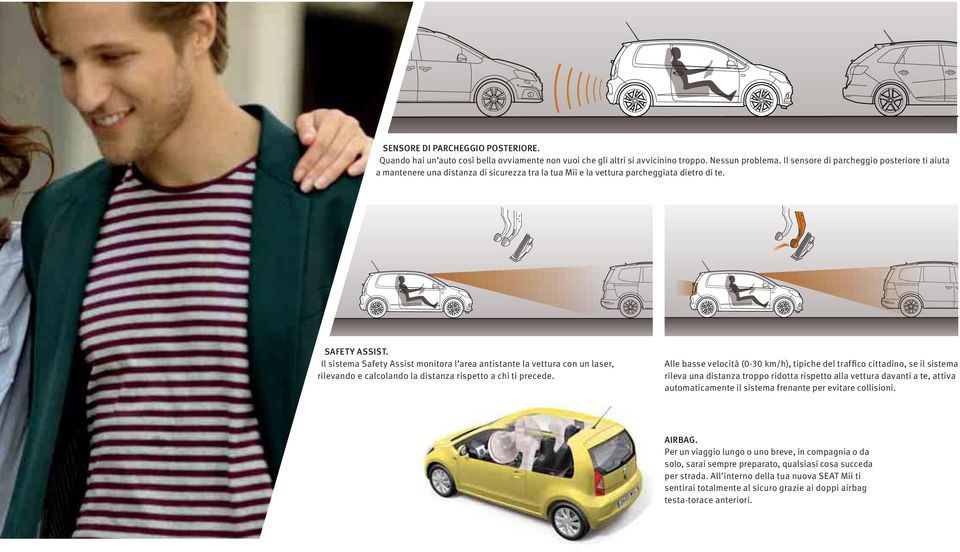 Il sistema Safety Assist monitora l area antistante la vettura con un laser, rilevando e calcolando la distanza rispetto a chi ti precede.