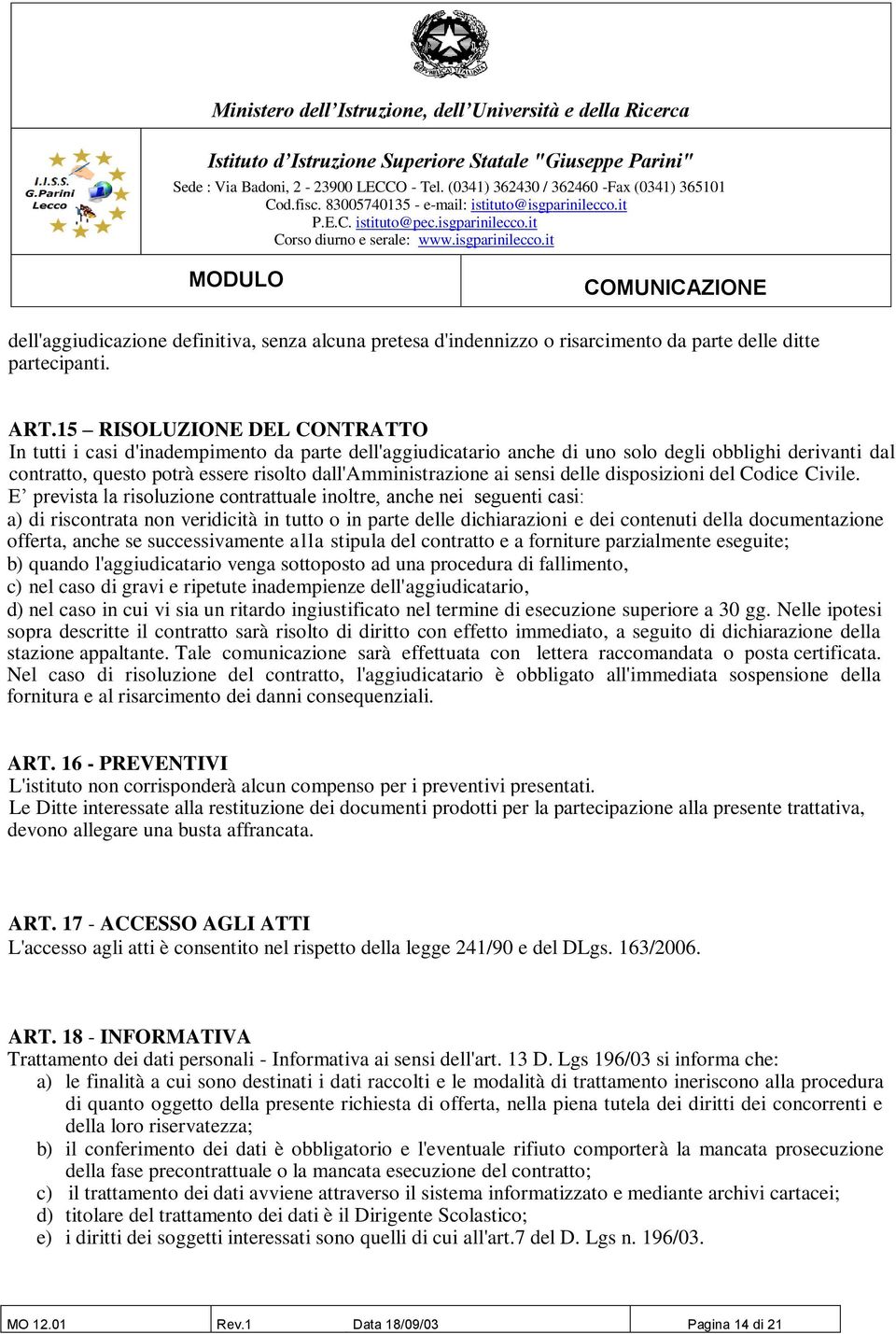 sensi delle disposizioni del Codice Civile.