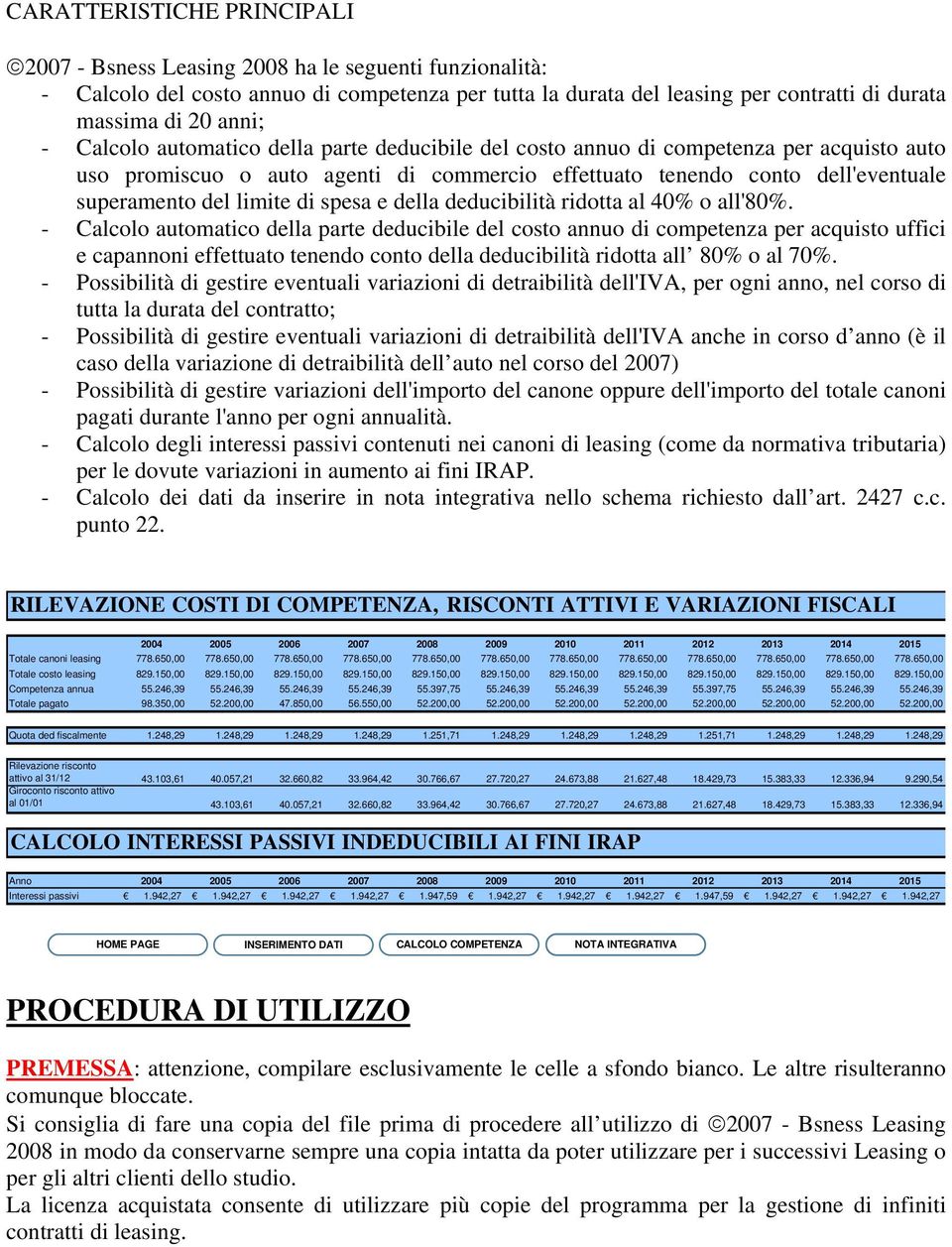 spesa e della deducibilità ridotta al 40% o all'80%.