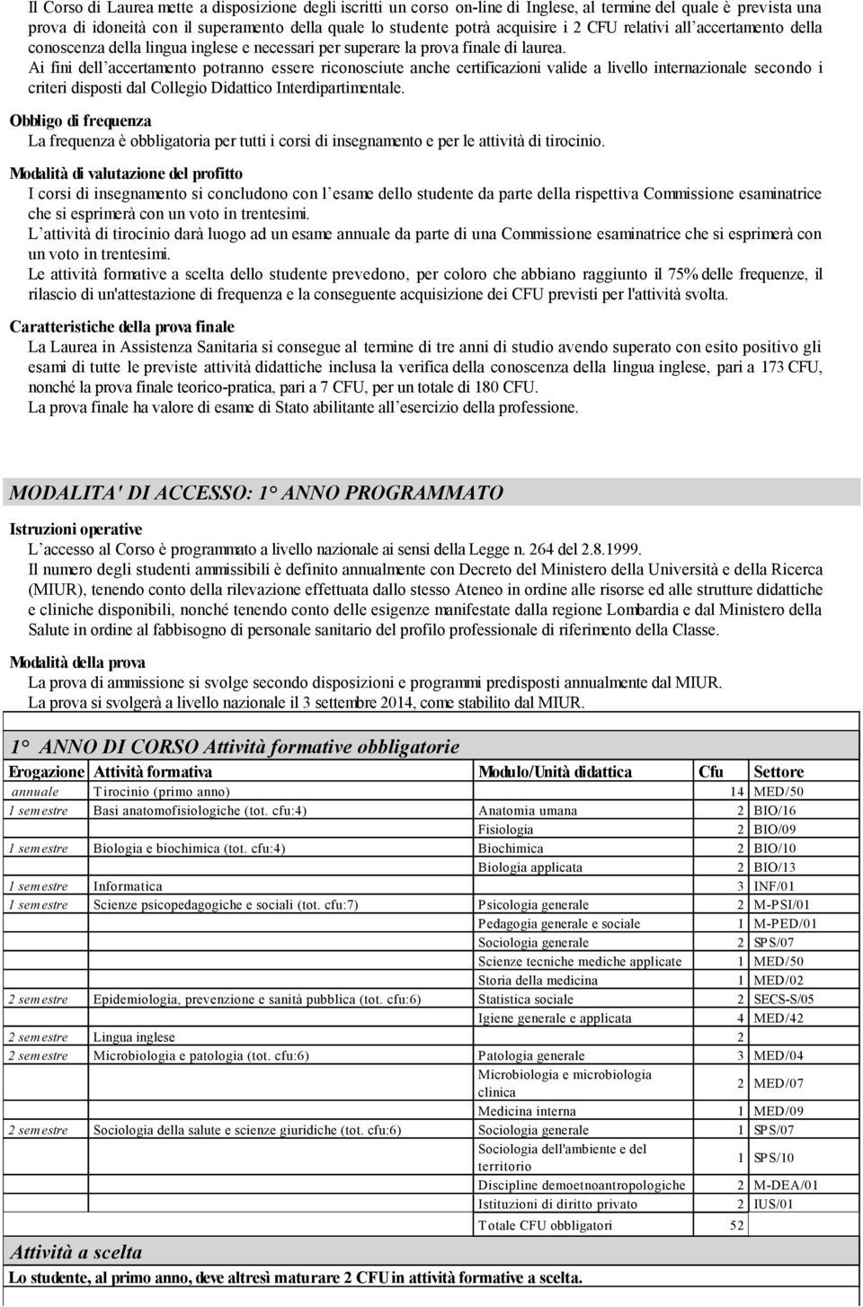 Ai fini dell accertamento potranno essere riconosciute anche certificazioni valide a livello internazionale secondo i criteri disposti dal Collegio Didattico Interdipartimentale.