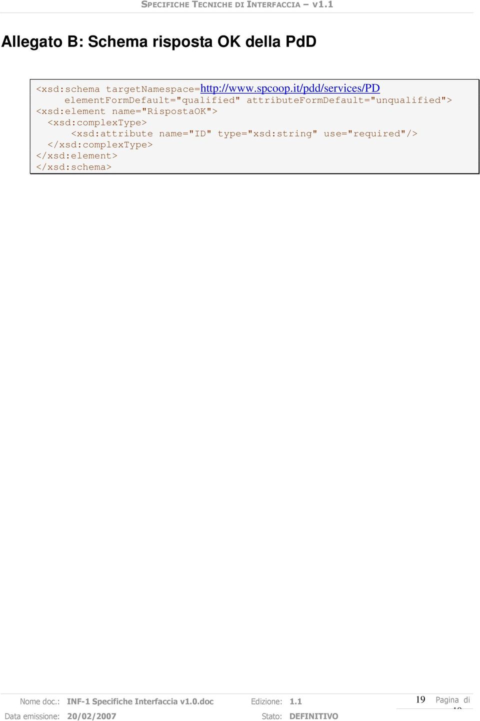 name="rispostaok"> <xsd:complextype> <xsd:attribute name="id" type="xsd:string" use="required"/>