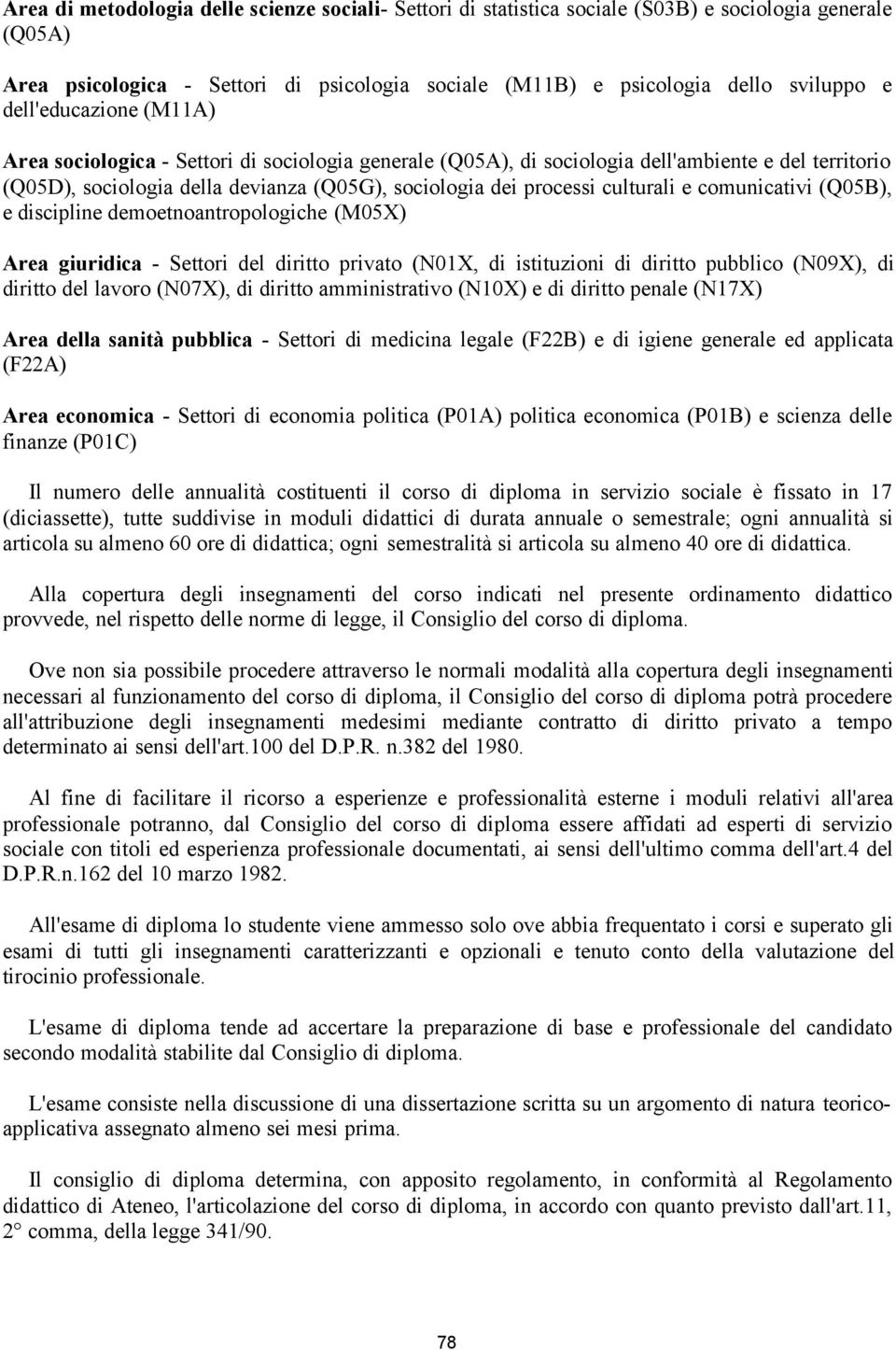 e comunicativi (Q05B), e discipline demoetantropologiche (M05X) Area giuridica - Settori del diritto privato (N01X, di istituzioni di diritto pubblico (N09X), di diritto del lavoro (N07X), di diritto