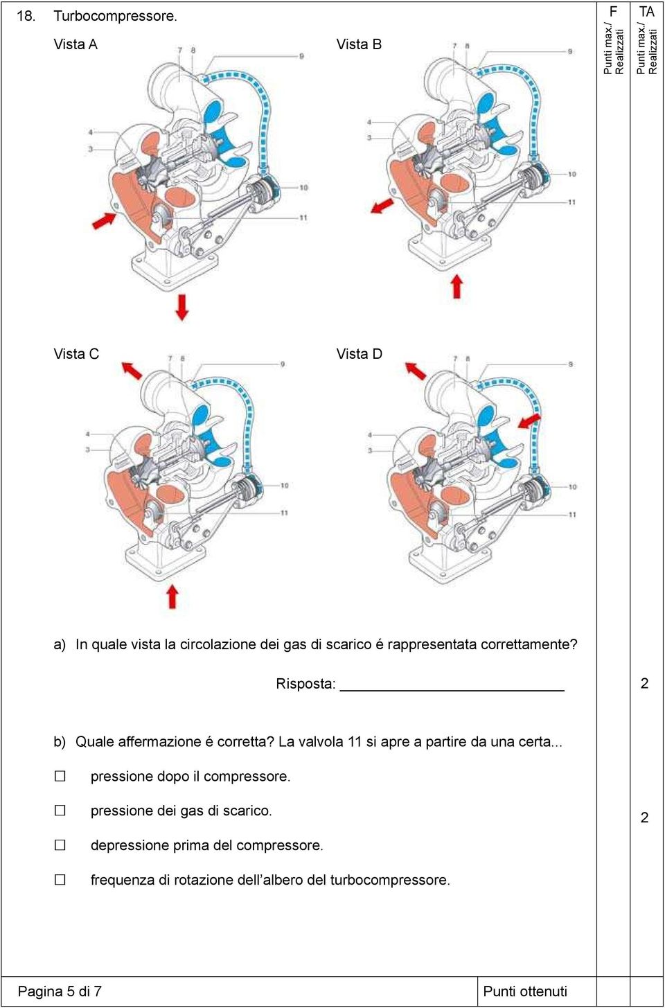 Risposta: b) Quale affermazione é corretta? La valvola si apre a partire da una certa.